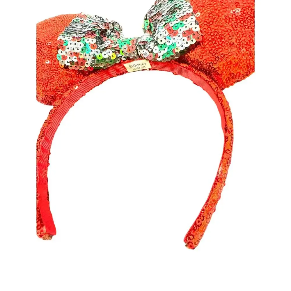 Disney Parks Minnie Mouse Red Sequin Ears Headband Christmas Holiday